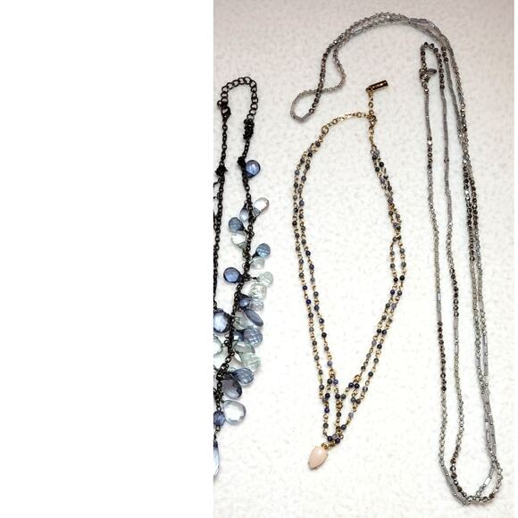 Lot Necklaces CLIP Earrings Bracelet Blue Loft Baublebar LC Napier Boho Retro - Picture 6 of 7